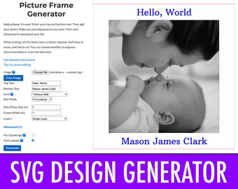 Generador de fotos y marcos grabados - generador de archivos SVG láser personalizado