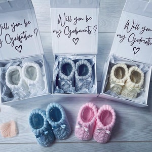 Will you be my Godparents? Godfather / Godmother Announcement Gift, Baby boot box, Christening, Godparents to be, Custom Godparent Proposal