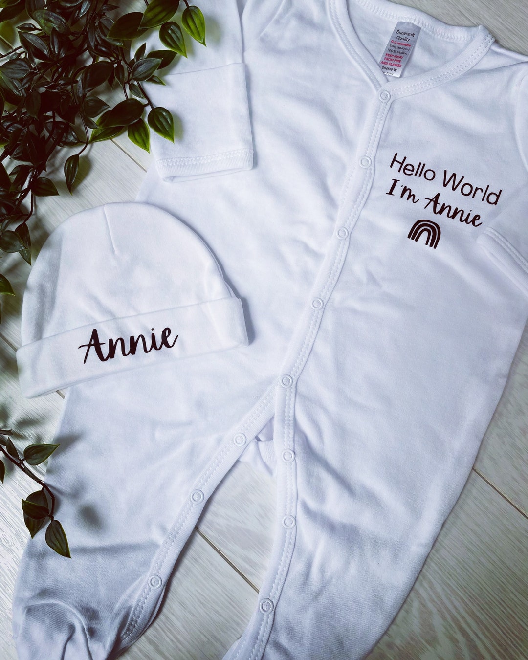 Personalized Hello World Baby Outfit Set: Newborn Coming Home Outfit - Etsy