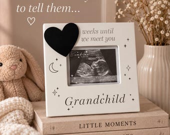 Baby Countdown for Grandparents | Grandparents to Be Gift | Pregnancy Announcement | Baby Scan Photo Frame | Grandparent Pregnancy Reveal |