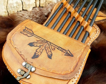 real leather side quiver archery