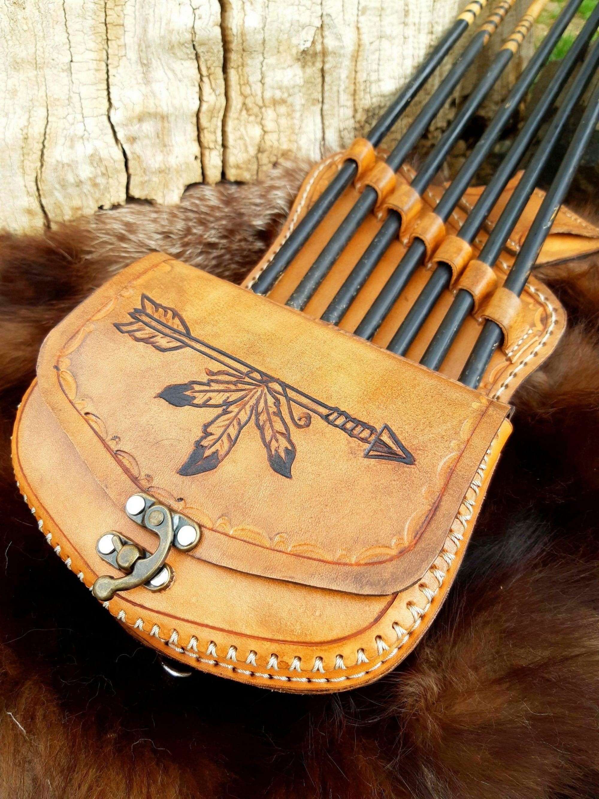 real leather side quiver archery