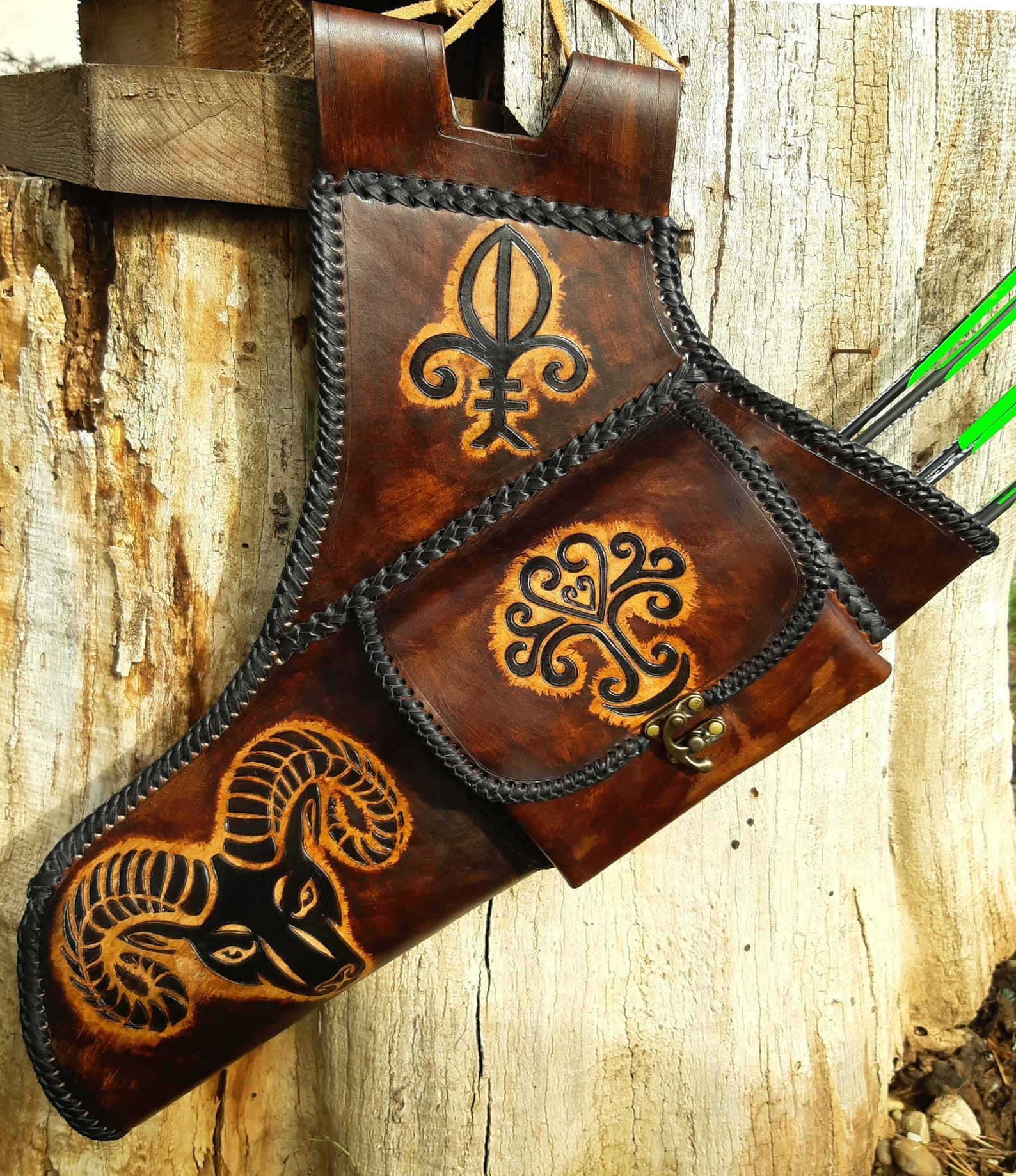 Side Leather Pocket Quiver Target Quiver / Archer Equipment Etsy