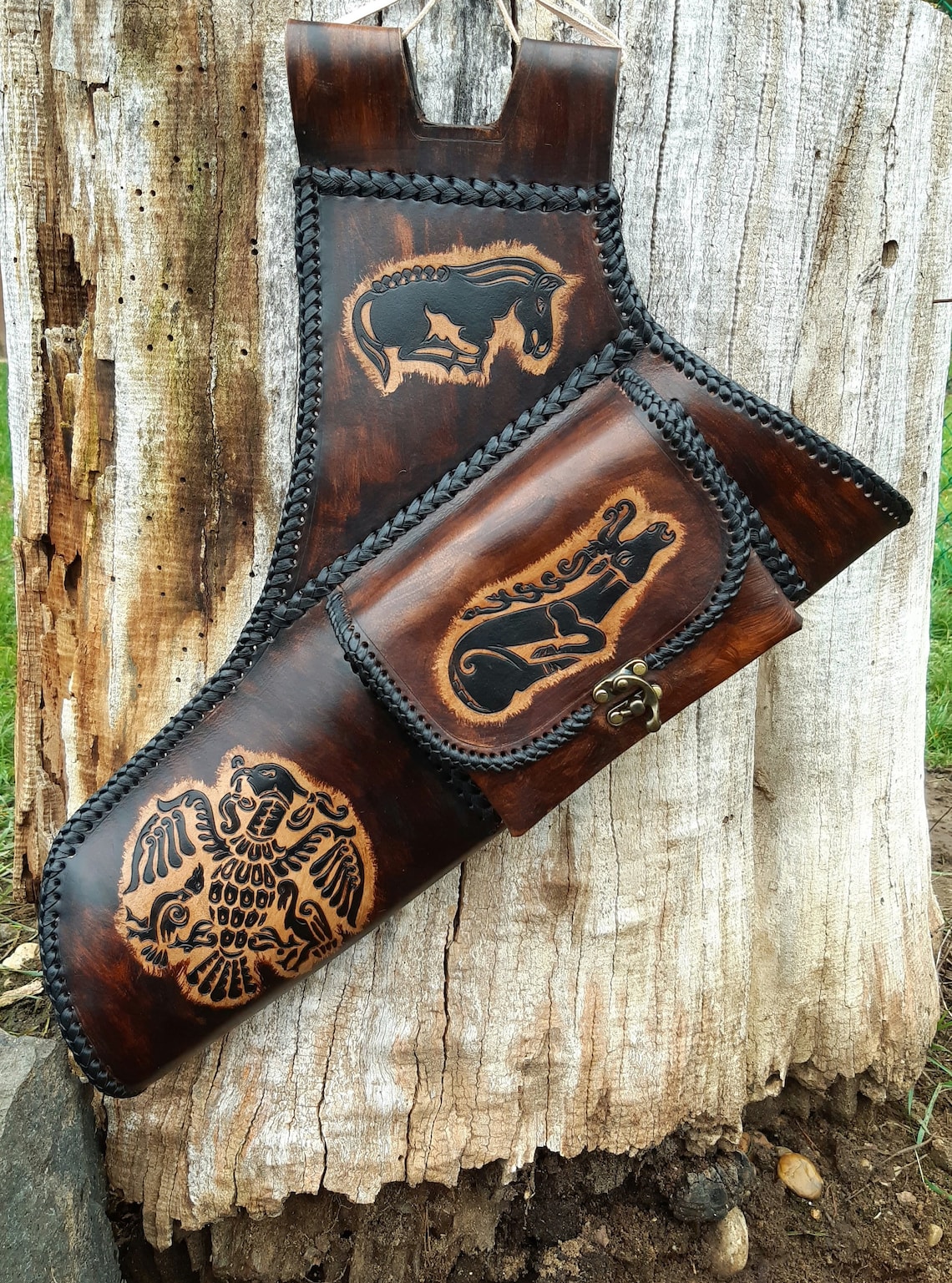 Side Leather Pocket Quiver Target Quiver / Archer Equipment Etsy