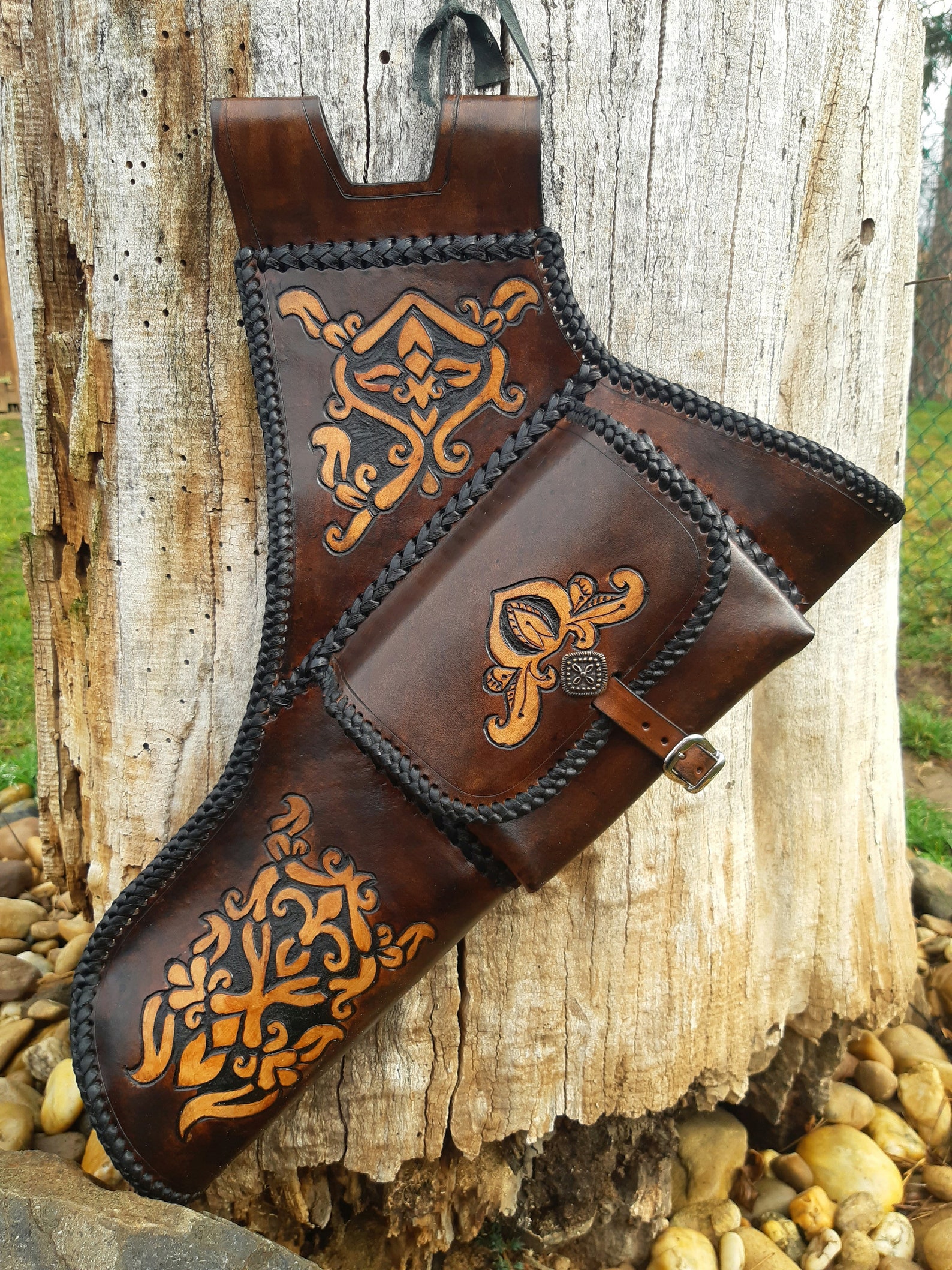 Side Leather Pocket Quiver Target Quiver / Archer Equipment Etsy