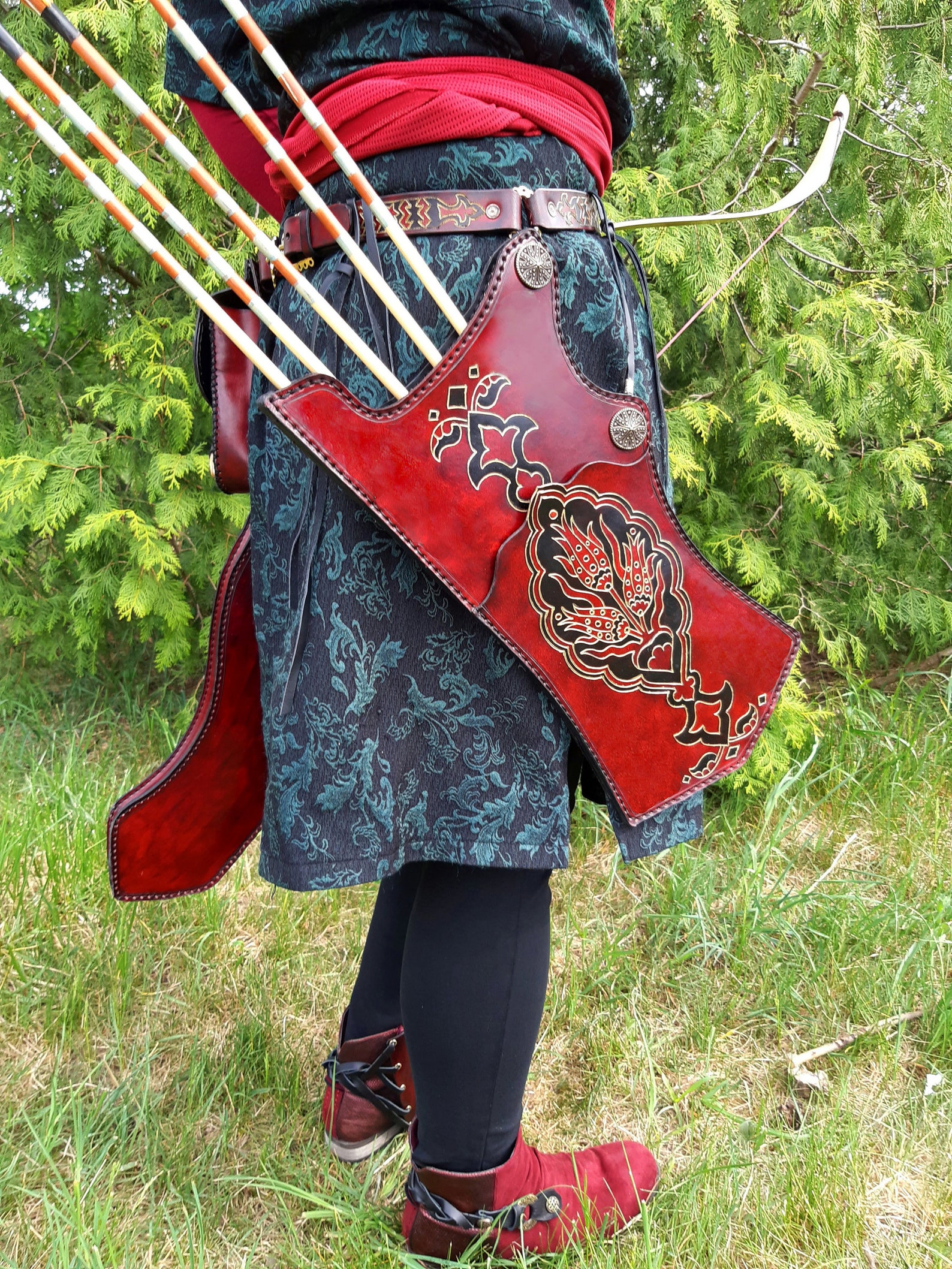 Real leather quiver for archery Turkish Ottoman quiver / Etsy