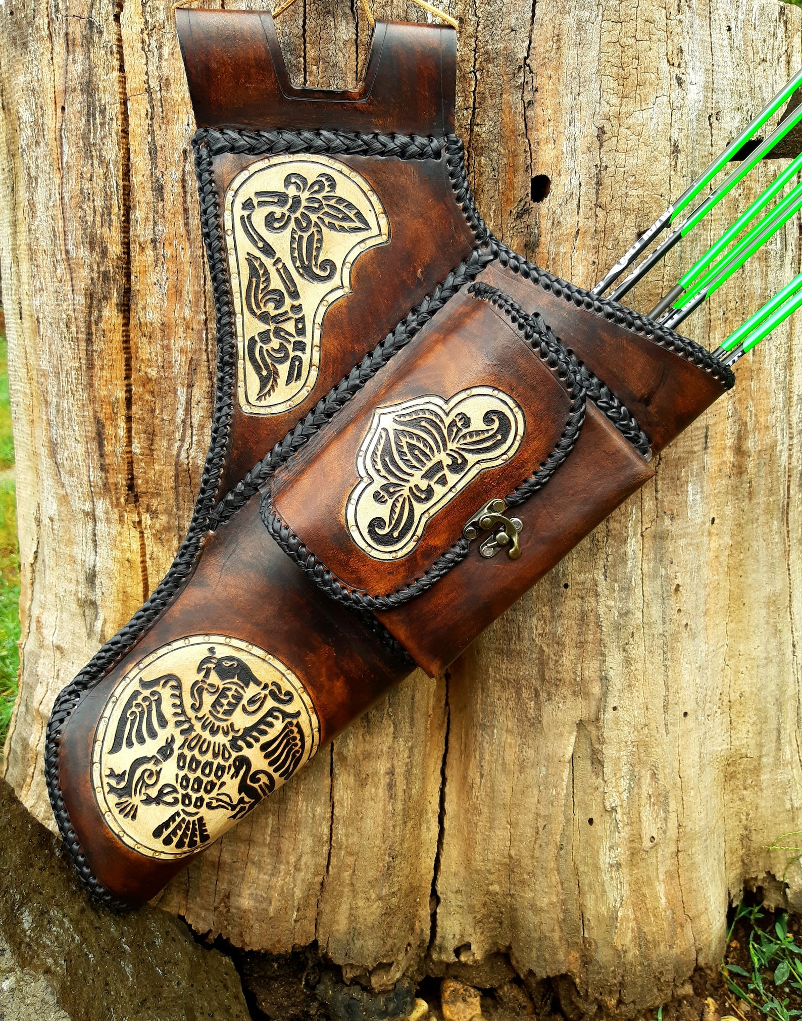 Side Leather Pocket Quiver Target Quiver / Archer Equipment Etsy