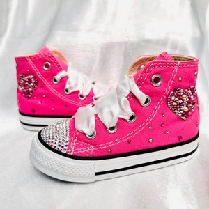 Chuck Taylor Pink Converse Crystals Pearls Wedding Birthday gift Bling