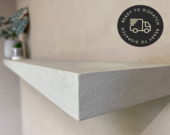 MicroCement, Concrete Floating Shelf, 1.2m, 1200mm -Grey Colour, Chunky Handmade Shelf, Rustic, Industrial Design, Cement Shelf.