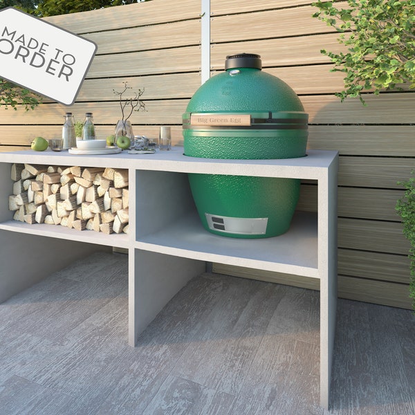 MicroCement, Concrete, Big Green Egg Stand, Kamado Table, BBQ Area, Pizza Oven Stand, Work station, Cement, Bartop, Handmade.