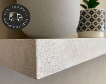 MicroCement, Concrete Floating Shelf, 1.2m, 1200mm, White Colour, Chunky Handmade Shelf, Rustic, Industrial Design, Cement Shelf.