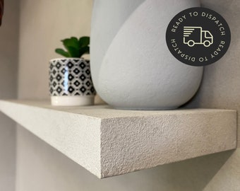 MicroCement, Concrete Floating Shelf, 1.2m, 1200mm, Cream Colour, Chunky Handmade Shelf, Rustic, Industrial Design, Cement Shelf.