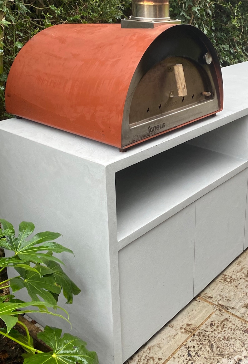 MicroCement, Concrete, Pizza Oven Table, BBQ Area, Pizza Oven Stand, Work station, Cement, Bartop, Handmade to Any Size image 8