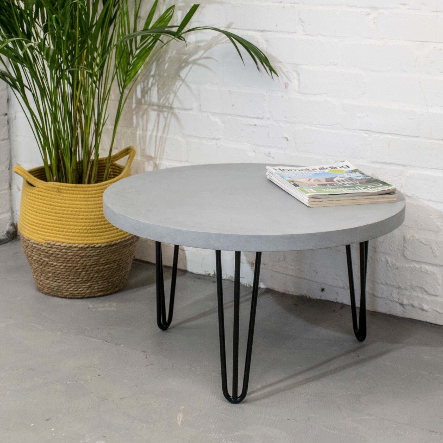 MicroCement Coffee Table Round Concrete Small Side Table Etsy