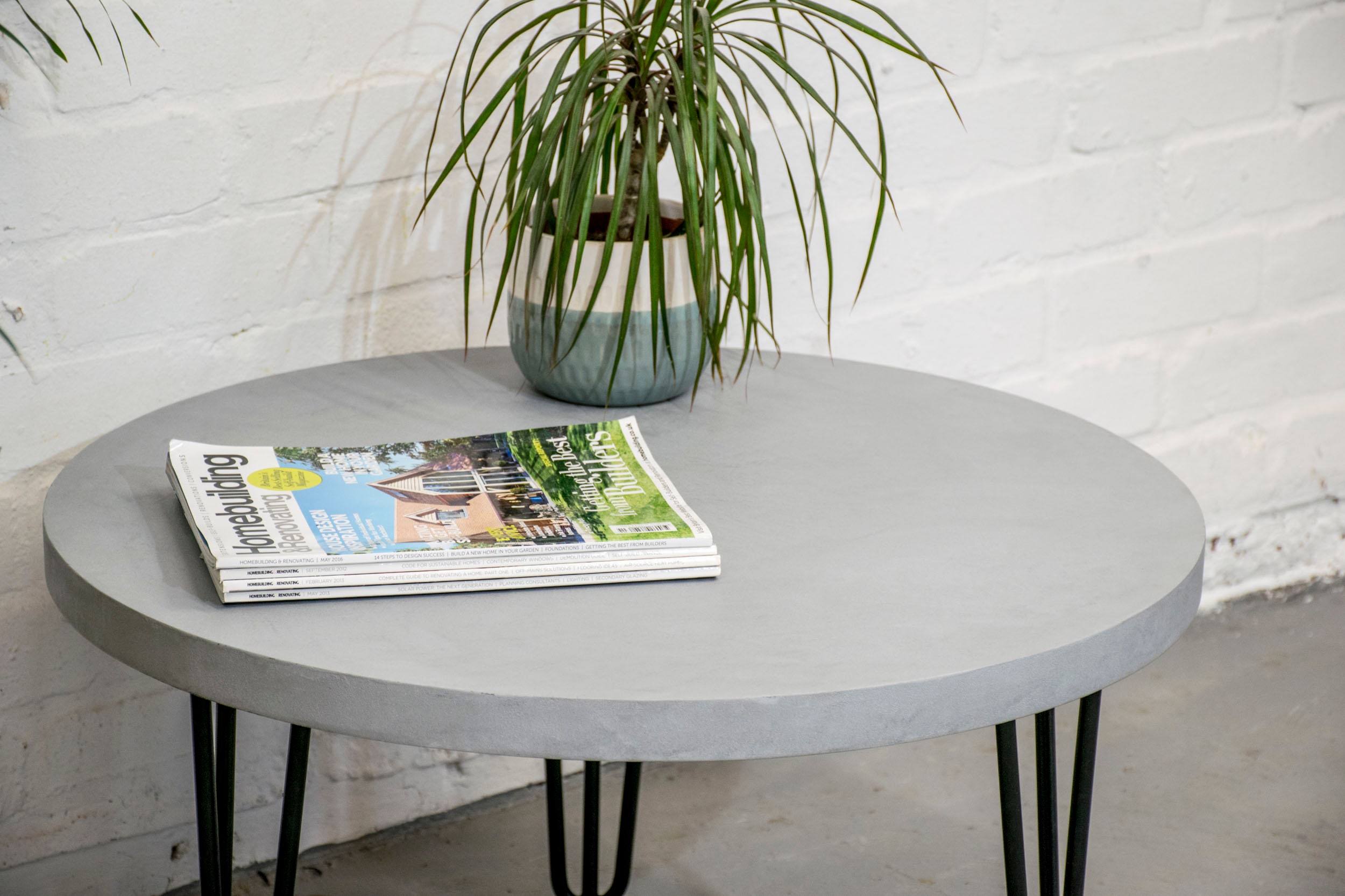 MicroCement Coffee Table Round Concrete Small Side Table Etsy