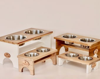 Elevated Dog Double Bowl Stand - Incline available