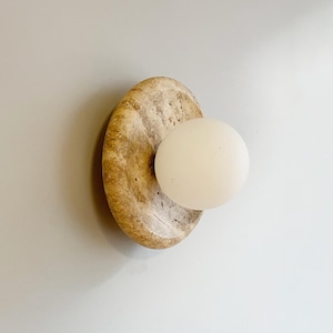 Marble Travertine Unique Wall Sconce, Midcentury Lighting, Luxury Chandelier, Custom Made Lighting, Marble Lighting, Stone Lighting
