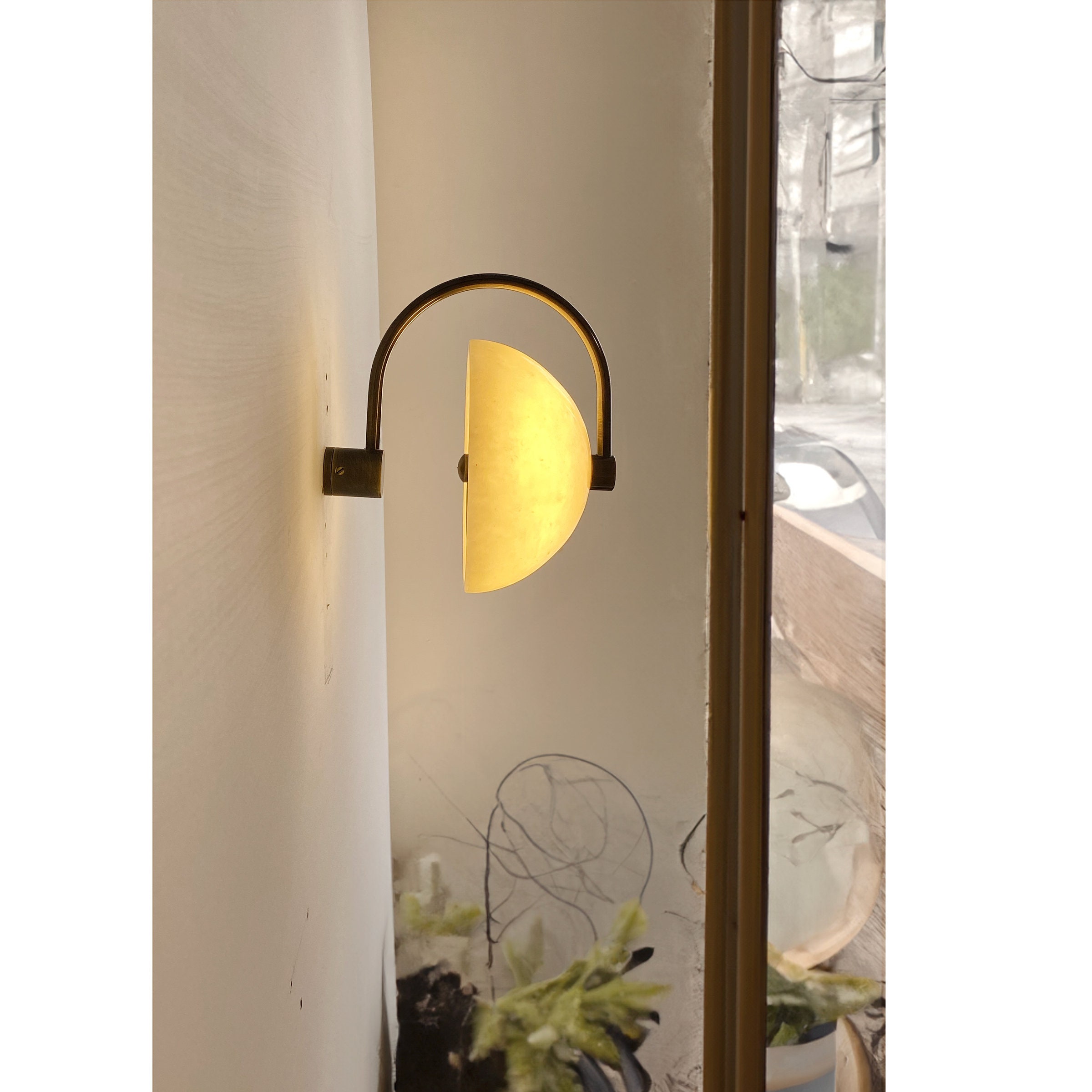 Marble Round LED Wall Sconce - Modern Minimalist Lighting