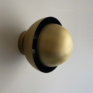 Mid Century Brass Wall Sconce: Retro Ball Light Fixture