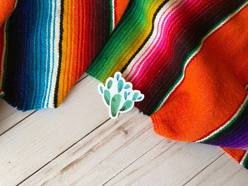 Glossy Waterproof Sticker Mexican Sticker Otomi Cactus Sticker