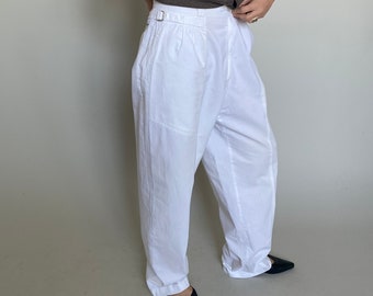 28x30 Vintage 50s 60s USN White Trousers Deck Pants Uniform
