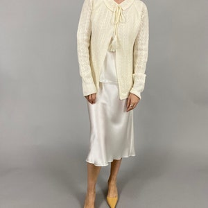 Vintage White Wool Cardigan for Women Size S image 3
