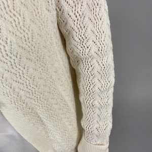 Vintage White Wool Cardigan for Women Size S image 9