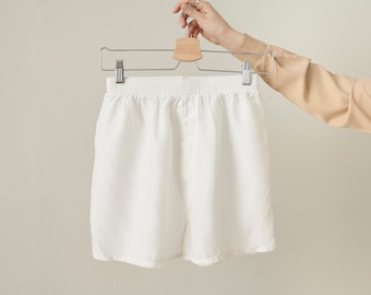 Vintage White Silk Shorts for Women Size XXS - XS | See Through Summer Shorts as Sleepwear or Seaside Holidays