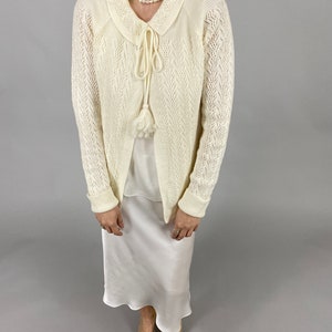 Vintage White Wool Cardigan for Women Size S image 6