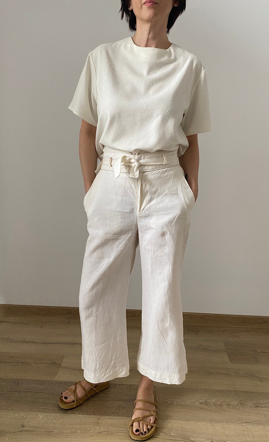 Vintage White Linen Pants for Women Size S White Linen Pants With — free download