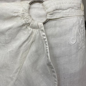 White Linen Skirt for Women Size M Wrap Linen Skirt Summer Skirt WAP33 画像 6