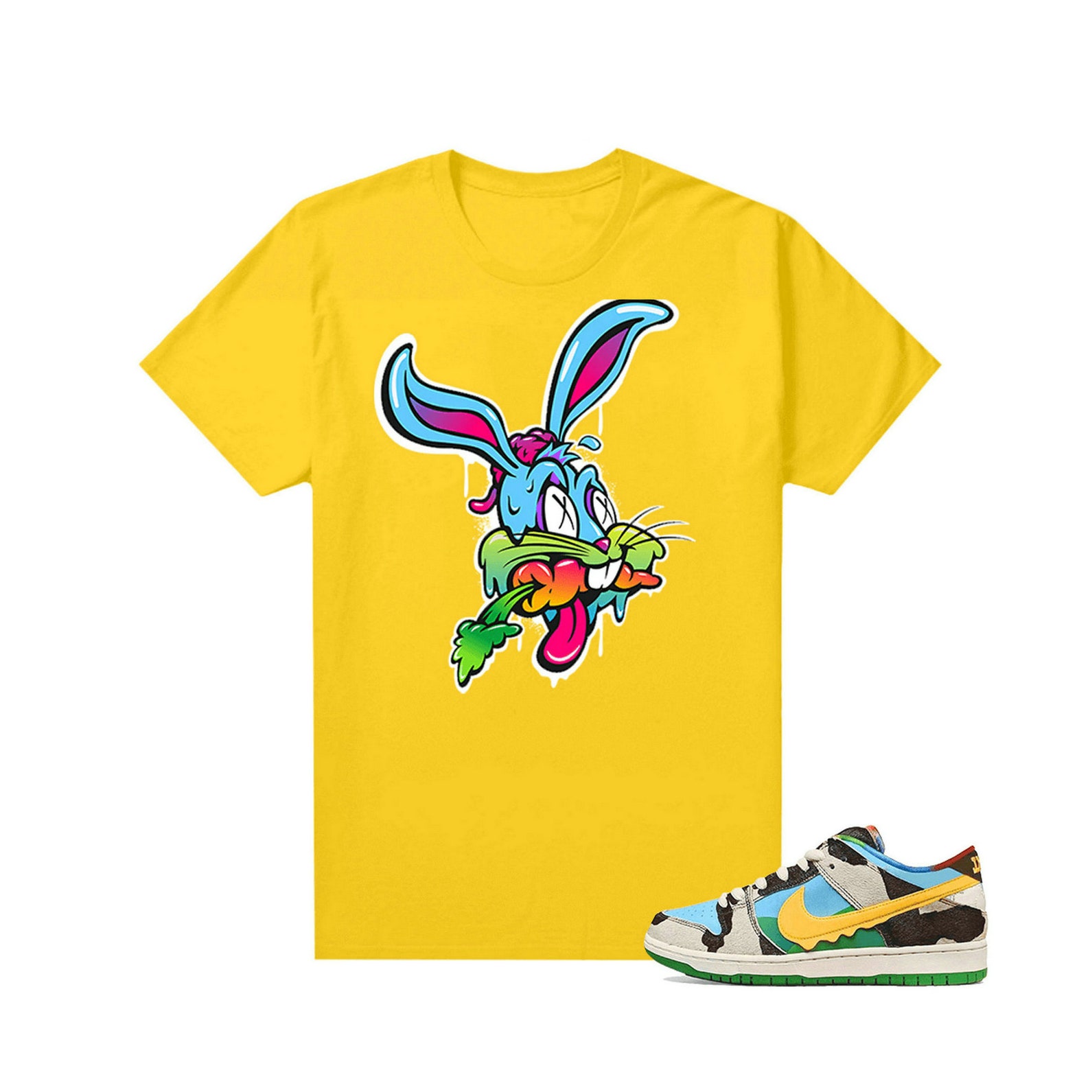 Trippy Hare Yellow Unisex T Shirts Nike SB Dunks Chunky Dunky | Etsy