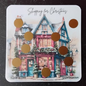 Shopping for Christmas Savings Challenge / 4&quot; x 4&quot; / Scratch off
