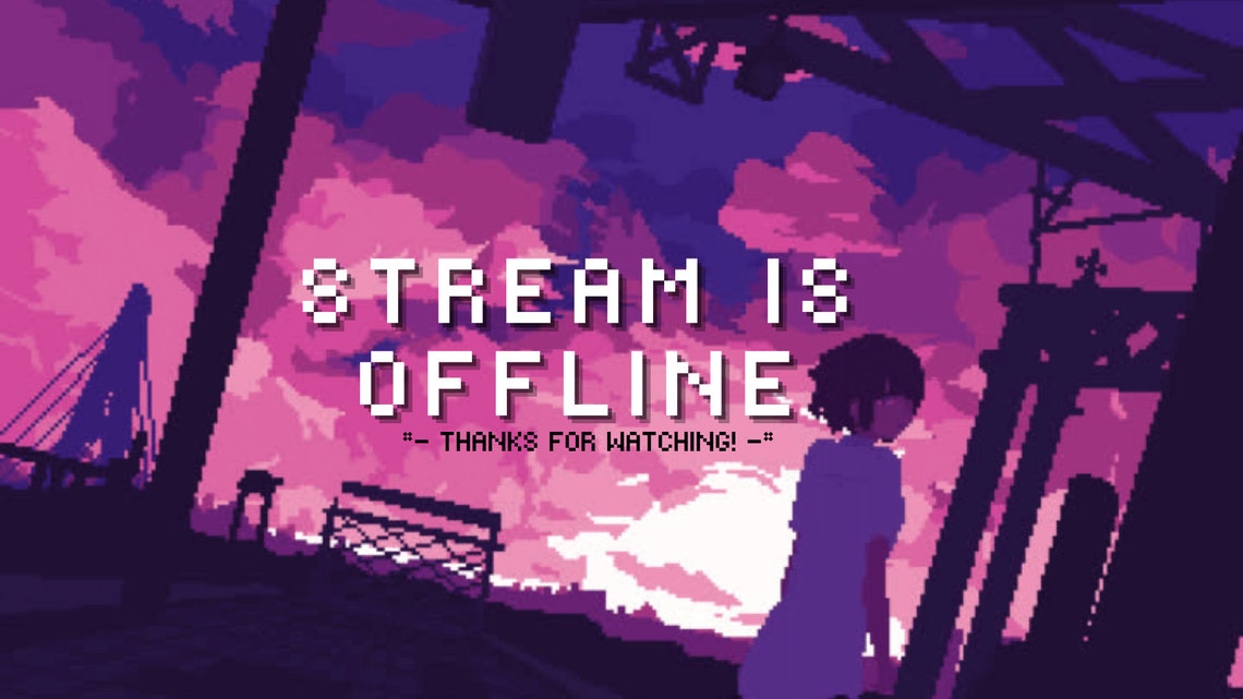 Cute Twitch Offline Banner animated Pixel Art Static | Etsy