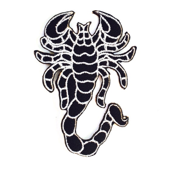 Scorpion Biker Patch Embroidered Iron On Sew On Patch Badge For Clothes Etc 