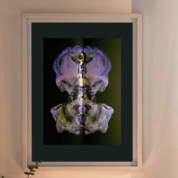 Iridescent Painting Made to Order | Inkblot Wall Art | Rorschach Art | Psychiatrist Office Decor | Mental Health Gift| Dark Academia Decor