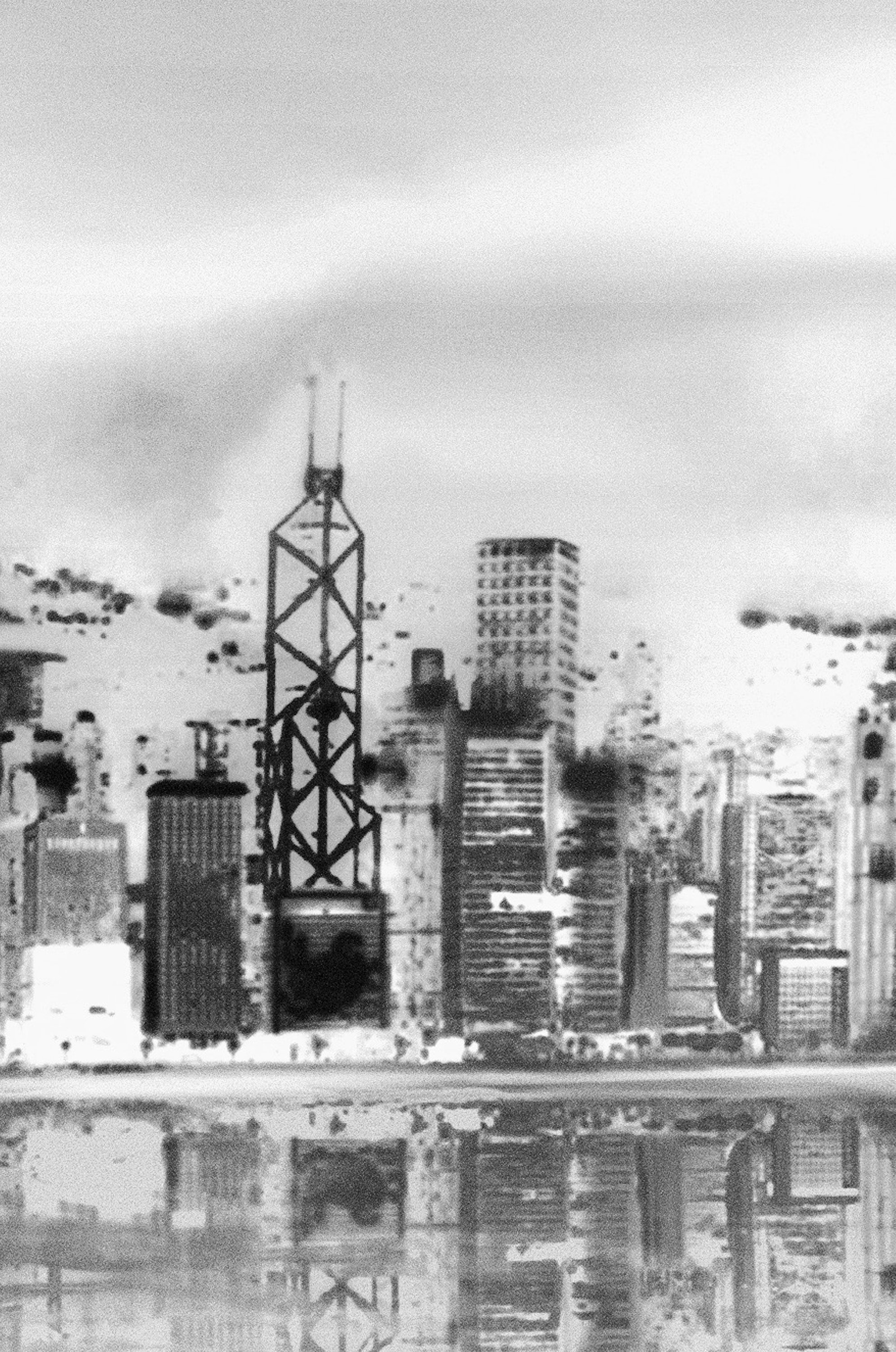 Metal Wall Art Black and White Hong Kong Skyline Panoramic Etsy