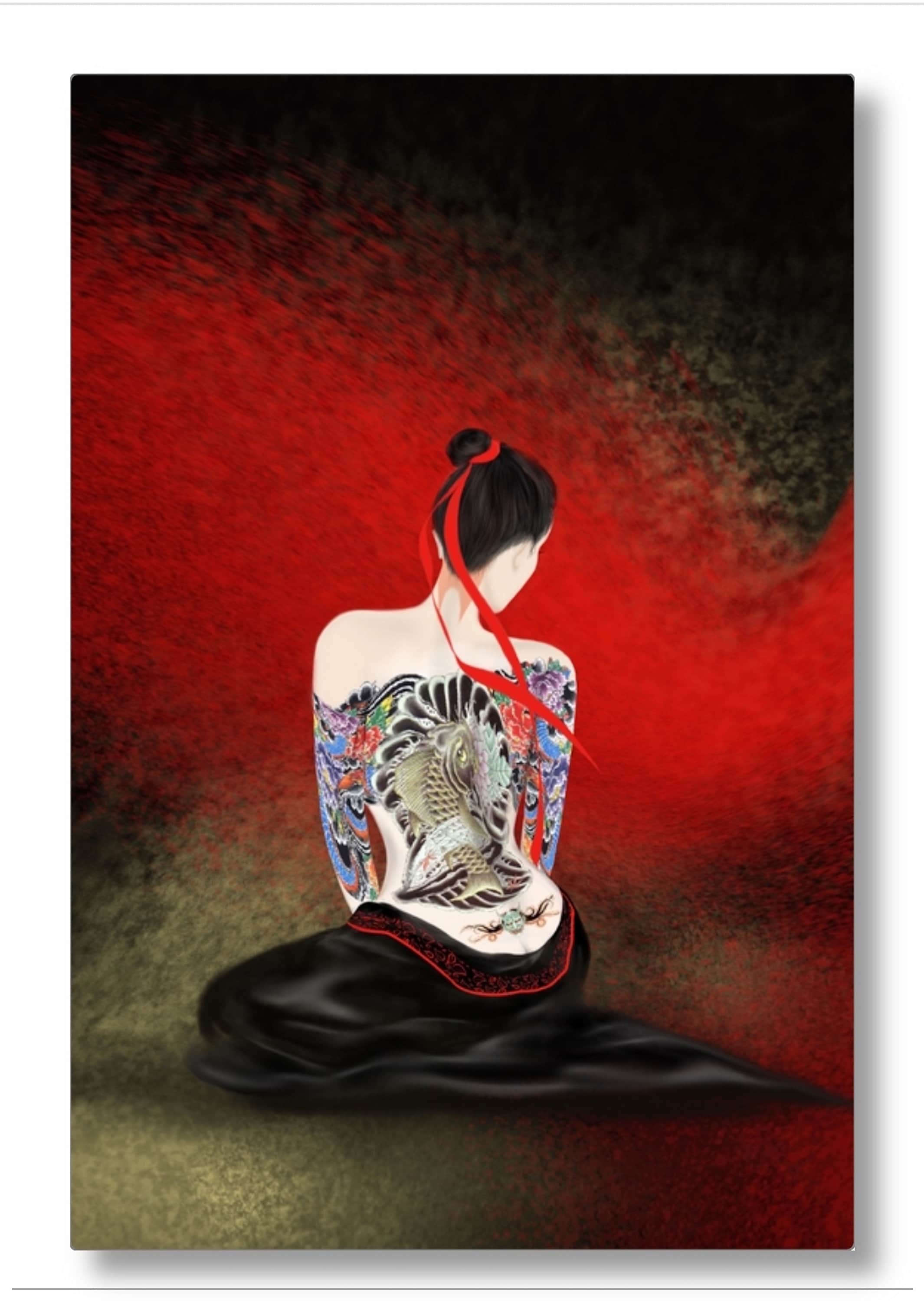 Japanese Yakuza Woman With Irezumi Tattoo, Oriental Female