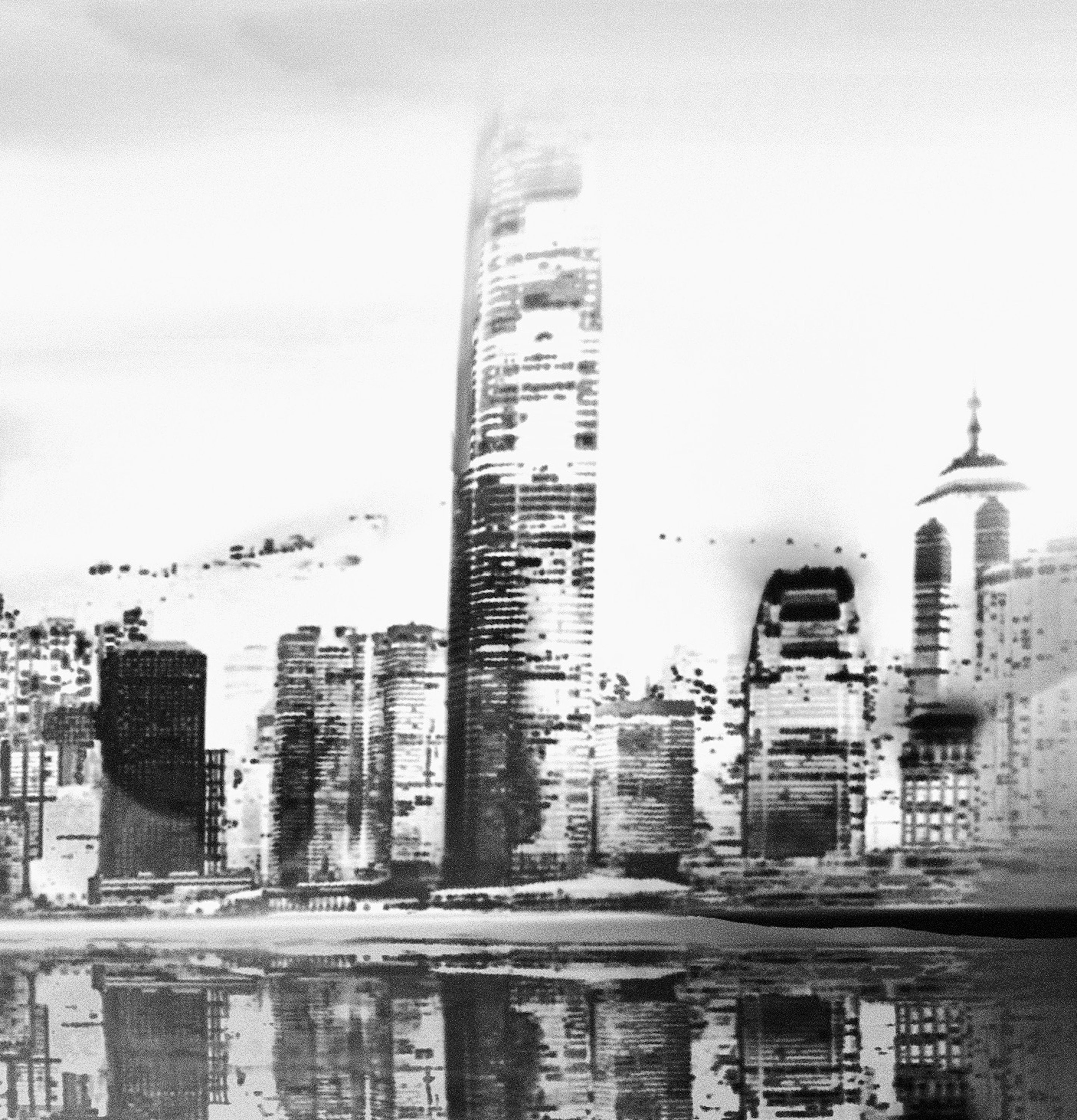 Metal Wall Art Black and White Hong Kong Skyline Panoramic Etsy