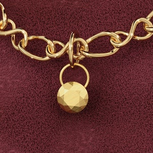 3 Carat 18k Yellow Gold Faceted Pendant/ Solid Gold Faceted Gemstone Charm / 14k 18k Solid Gold Pendant / Handmade Gold Charm