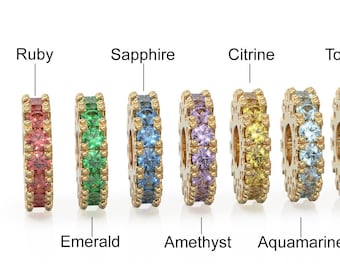 Rondelle rubis millegrain en or massif 14 carats, rondelles d'espacement en or massif 14 carats, entretoise émeraude, saphir, perles de tourmaline en or massif 5 mm