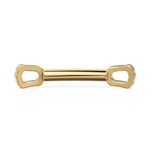 5pc Curved Bar 18k Solid Gold Spacer Connector 9x1.75mm 20 Gauge Closed Jump Rings Finding / Use in necklace bracelet / Chain making finding