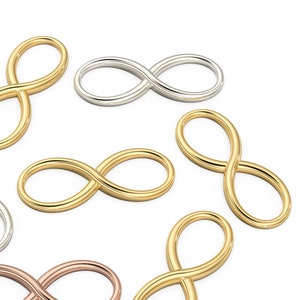 Solid Gold 14k 18k Infinity Charm, Infinity Connector, Gold Charm, 20x8x2mm Small Infinity Charm, Infinity Link