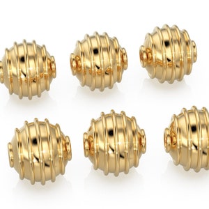 18k Gold Honey Dipper Bead • 6mm • 1.5mm hole • Solid 18 carat gold • Spiral Coil Designer Bead • Multiple Sizes St Patricks Day