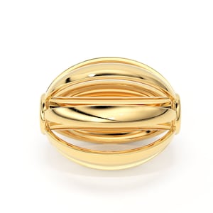 Oval Designer14K 18k Solid Gold Handmade Gold Spacer Bead Jewelry Making Supply 7mm St Patricks Day