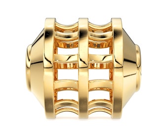 Fancy Solid Gold 14k 18k Solid Gold Spacer Bead Jewelry Making Supply available in 5.80mm