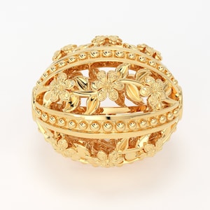18k Solid Gold Handmade Designer Floral Spacer Bead Finding 9mm 10mm 11mm St Patricks Day