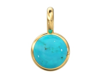 3 mm 14k Gelb Solid Gold Dornröschen Türkis Charm Anhänger Lünette Schmuck finden St Patricks Day