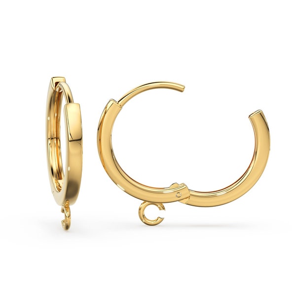 Solid Gold Round Lever back Earrings Hook / 14k 18k Solid Gold Earring Hooks / Sale