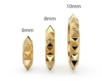 Perles d'espacement en or massif 18 carats avec pointe pyramidale/fournitures pour la fabrication de bijoux 14 carats/résultats de pneus de roue en or faits à la main la Saint-Patrick
